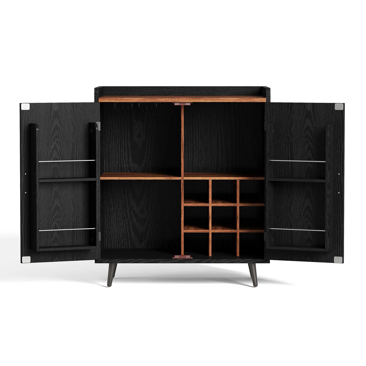 31.5'' W×19'' D Mid-Century Style Home Bar Cabinet With Doors