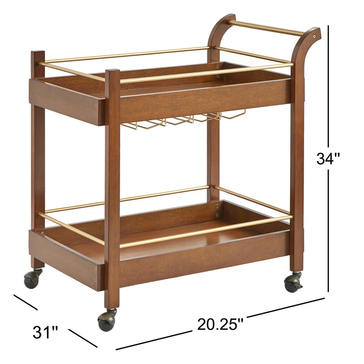 Andresha Wood Bar Cart